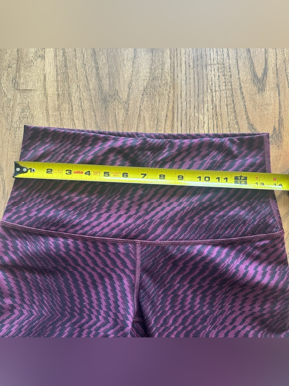 Lululemon Full Length Legging Purple & Black Patterned High-Waist Comfy Size 8 - Picture 6 of 8